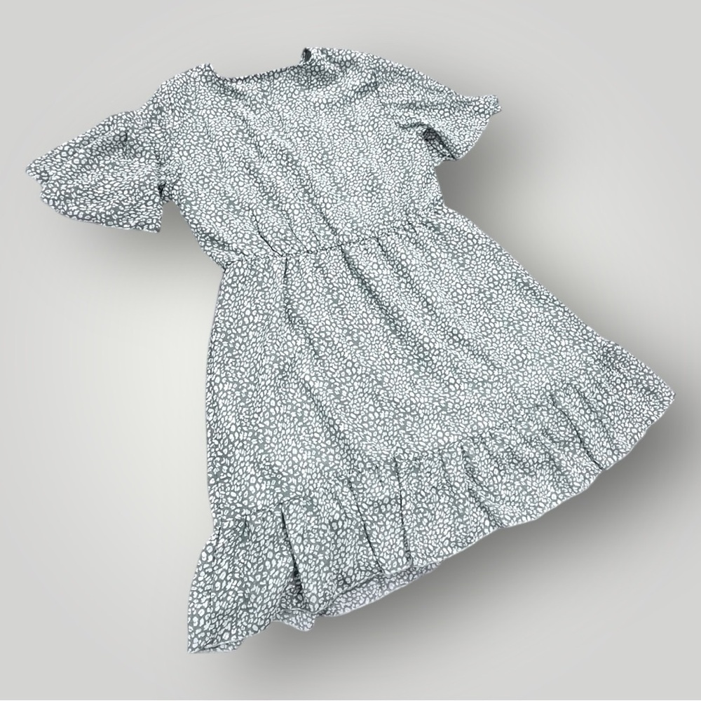 Kirundo Sage/White Midi V-Neck Dress - Picture 3 of 16